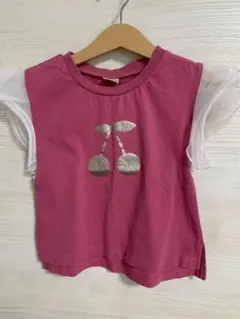 petit main チェリー刺繍 Tシャツ 100cm