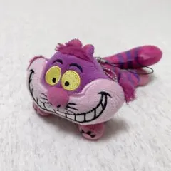 チェシャ猫 ぬいぐるみ ストラップ付きキーホルダー ディズニー