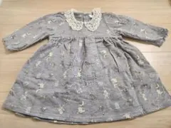 Cottoli コトリ 動物柄 グレー ワンピース 90cm