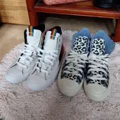 CONVERSE ユニークデザイン ハイカットスニーカー2足