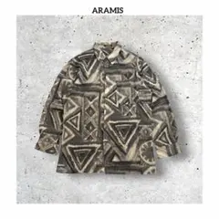 ARAMIS アラミス 日本製 幾何学模様 ソフトシアー 長袖 シャツ 総柄のサムネイル