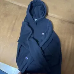 Champion ブラック フード付きパーカー