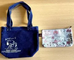 PEANUTS スヌーピーハートコミック フラットポーチ バッグ・ポーチ