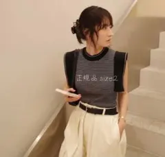 【CLANE】新品未使用　ストライプ ノースリーブニット