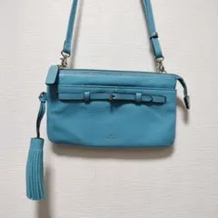【未使用級】PELLE BORSA ペレボルサ お財布ショルダーバッグ ブルーのサムネイル
