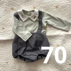 【美品】即購入OK^^プティマイン　ロンパース・カバーオール サスペンダー付き