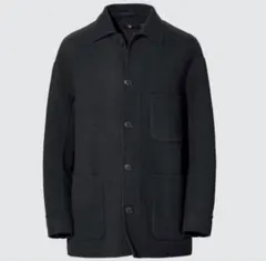 ユニクロ+Jウールブレンドオーバーサイズシャツジャケット ブラック