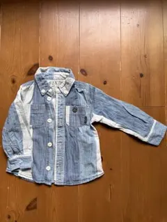 F.O.KIDS エフオーキッズ デニムブルー ボタン付きシャツ 90cm