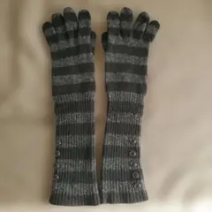 手袋　ロング　アームウォーマー　ボーダー