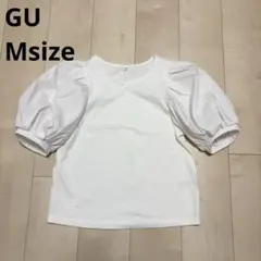 GUジーユー　ボリュームスリーブT ブラウス　オフホワイトM