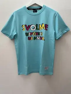 美品svolme スボルメ 半袖 カラフルテキスト Tシャツ S 水色のサムネイル