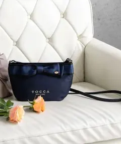 BICOLOR RIBBON POCHETTE ポシェット　ネイビーのサムネイル
