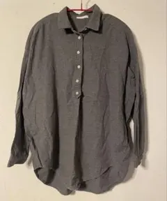 グレー コットン 長袖シャツ