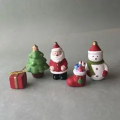 クリスマス サンタクロースとスノーマンなど5点 陶磁器製