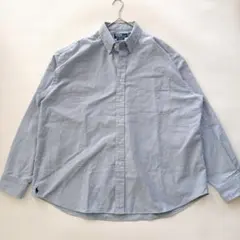 現行✨XL ポロバイラルフローレン 裾ポニー オックスフォードシャツ ブルー