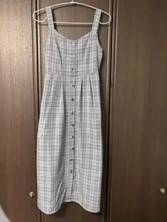 ワンピース キャミワンピ レディース グレー チェック 服 古着