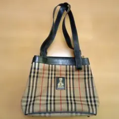 BURBERRY　トートバッグ　ノバチェック　ベージュ　ハンドバッグ　レザー