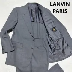 100 美品 LANVIN PARIS ウール100% スーツ XL グレーのサムネイル