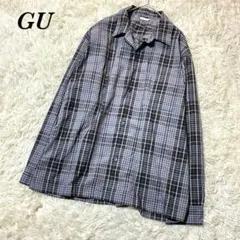 ジーユー チェック柄シャツ XL 長袖 オーバーサイズ モノトーン ストリート