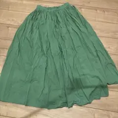 グリーン ロングフレアスカート LONG