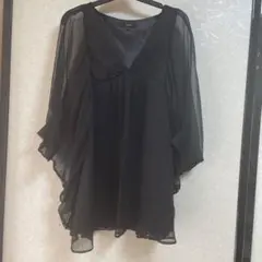 rienda ブラック 五分袖チュニック S