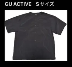 GU ACTIVE 半袖 シャツ ブラック S ノーカラー ジーユー アクティブのサムネイル