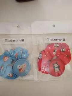 ディズニー　ツムツム　ゴム付きシュシュ　アナ雪　ミッキー　ミニー