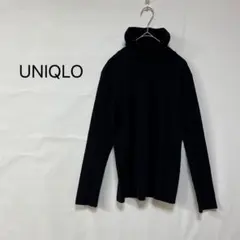 1810【ユニクロ】sizeM 黒 ヒートテックフリース タートルネック