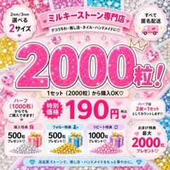 【安心匿名】ミルキーストーン ラインストーン2/3mm 約2000粒 デコ 即日