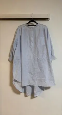 frauglatt ストライプ ヘンリーネックチュニック 3L 大きいサイズ