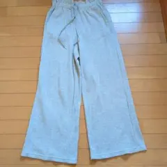 GU グレー ワイドパンツ コットン100%