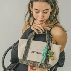 BAYFLOW ベイフロー　ヘリンボーンロゴトートバッグ　M