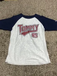 Champion ラグランスリーブ Tシャツ M ホワイト/ネイビー