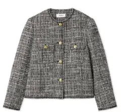 Mila Owen ノーカラー ツイードジャケット