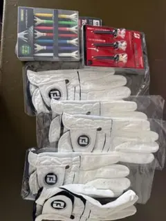 FootJoy ゴルフグローブ 4枚　左手　19インチ＆ティーセットのサムネイル