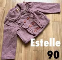 韓国子供服　90　セーラー襟コート　保育園着　アウター　ベビー　ピンク　レース