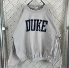 【ＸＬ】ヴィンテージスウェット　カレッジロゴ　DUKE デカロゴ　グレーのサムネイル