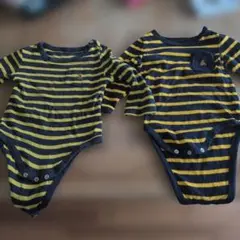 babyGap 黒と黄色のストライプ ボディスーツ