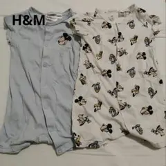 H&M ミッキーマウスロンパース2枚セット