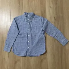 長袖シャツ 130cm 青白チェック