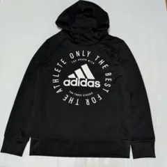 160★アディダス★ロゴプリント！パーカー付きトレーナー★