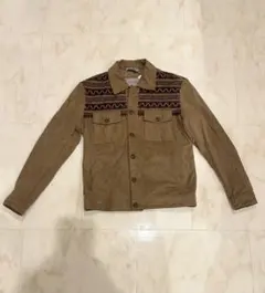 【新品未使用タグ付き】ZARA MAN ザラ スエード調ジャケット エスニック柄