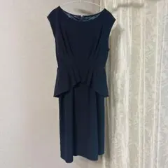 ワンピース　ネイビー　紺　結婚式卒業式入学式　オケージョン　フォーマルワンピース