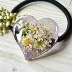 ハンドメイド レジンヘアゴム 青い紫陽花のハート‪ෆ‪.*・゜ - メルカリ‬‬