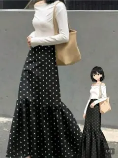 ドット　マキシスカート　フレアのサムネイル