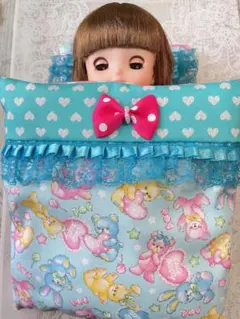 メルちゃん ソランちゃん ネネちゃん 布団 セット うさぎ くま ブルー ①