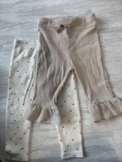 フリル付きパンツ 小花柄レギンスセット 夏 春