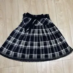 チェック柄膝丈フレアスカート
