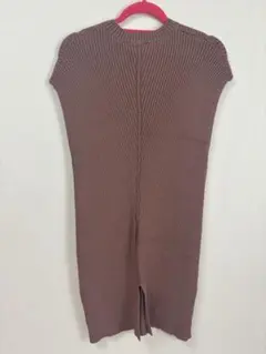 not... ノースリーブ リブ編み ニットワンピース ブラウン