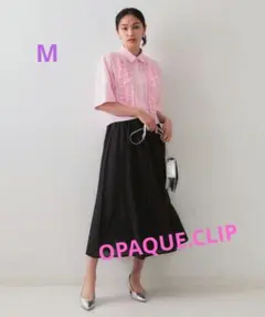 【美品】オペークドットクリップ　シアーフレアスカート　黒　Mのサムネイル